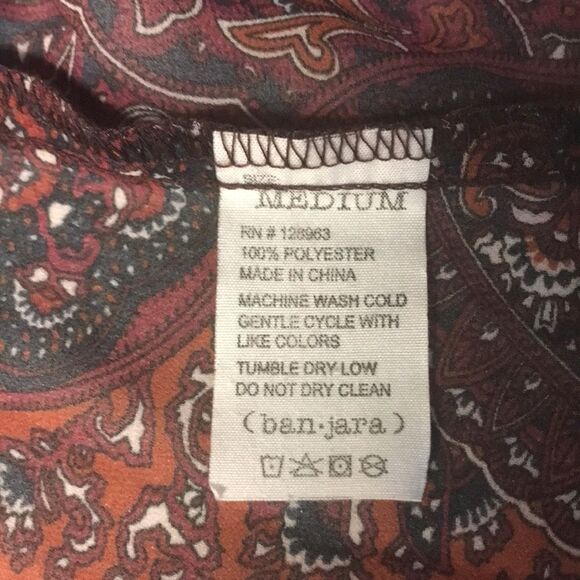 Ban Jara Sheer Paisley Tunic Peasant Pirate  Sz M - Picture 8 of 11